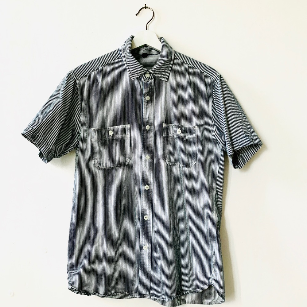 Uniqlo Button Down Short Sleeved Striped Shirt